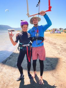 Satisfied smiles after a succesful kitesurfing lesson in Croatia