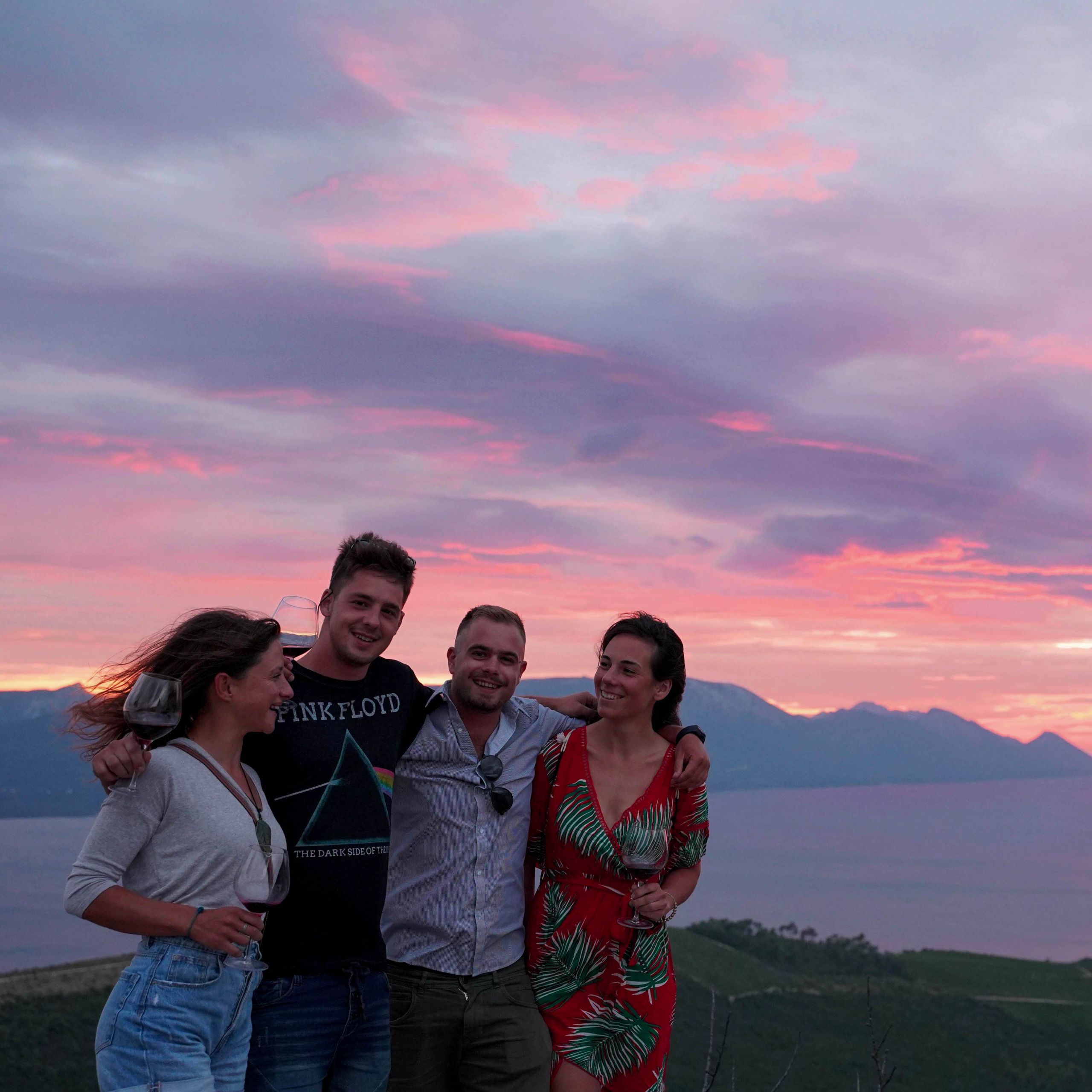 Wine tasting above the sea.